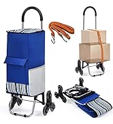 COSTWAY Foldable Shopping Trolley, 50kg Large Capacity Portable Shopping Cart on Wheels with Deta...