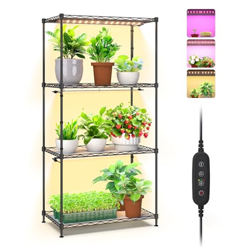 Grow Light Shelf with 45W Dimmable Full Spectrum Grow Light