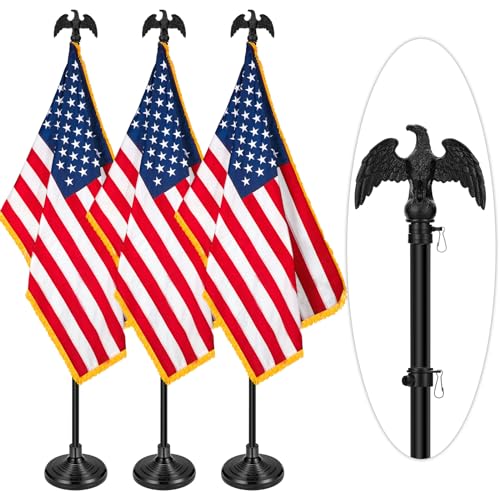 Deluxe Black Telescoping Flagpole with Base Set