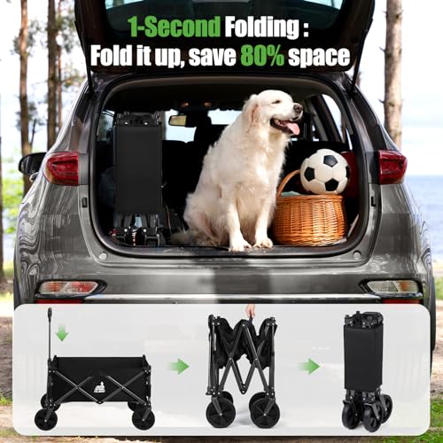 Large Capacity Heavy Duty Beach Folding Wagon with All Terrain Wheels
