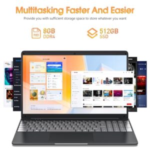 8GB DDR4 512GB SSD Laptop Computer with Intel I3 Processor (up to 2.4 GHz)