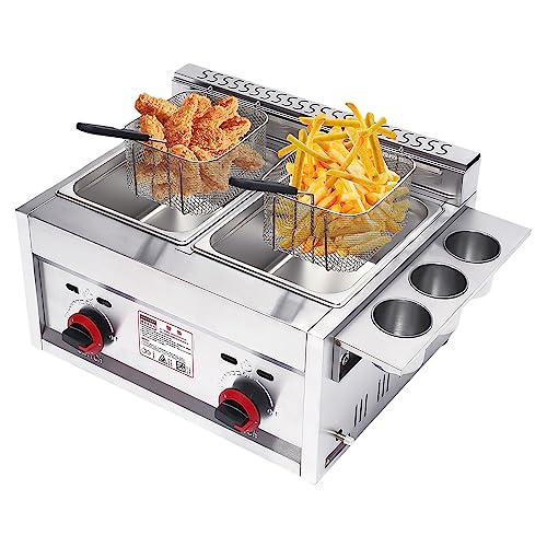 12 Liter Countertop Stainless Steel Outdoor Cooker with 2 x 6L Removable Baskets