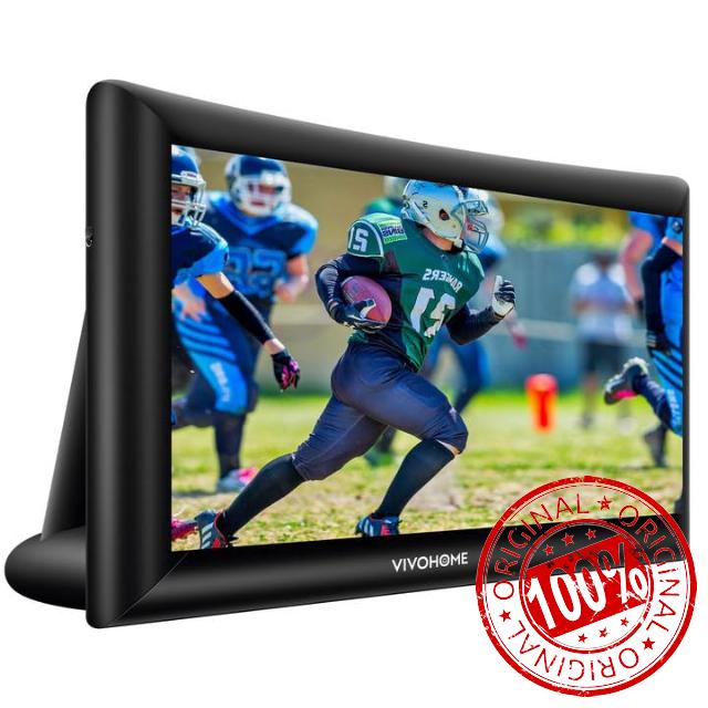 VIVOHOME 14 Feet Indoor and Outdoor Inflatable Blow up Mega Movie Projector Screen with Triangle Base and Carry Bag for Front and Rear Projection