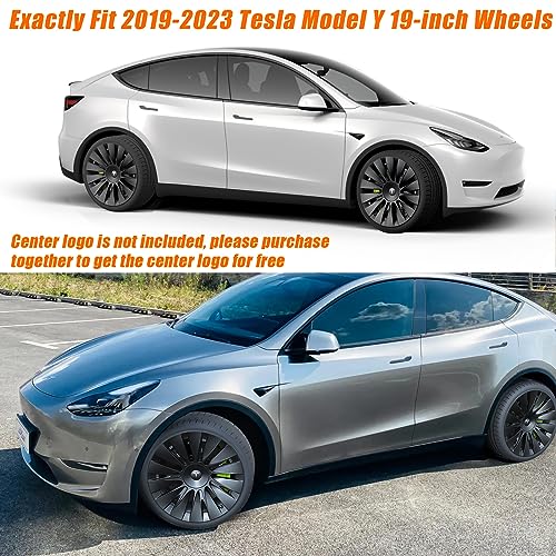 2019-2023 Tesla Model Y Hubcaps Tesla Model Y Rims Wheel Covers Replacement Accessories Matte Black(4 Pack)