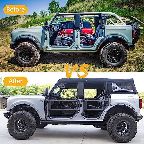 Safari Tubular Rear Door 1 Pair (Simple Version) Compatible with Ford Bronco 4 Door 2021 2022 2023 (NOT for Bronco Sport)