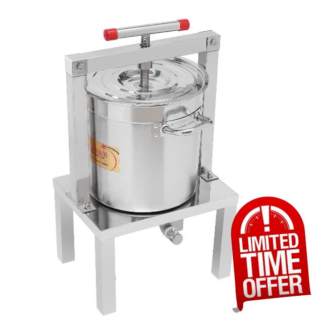 13.25L/3.5Gal Fruit Wine Press Manual Press Machine with Adjustable Stand
