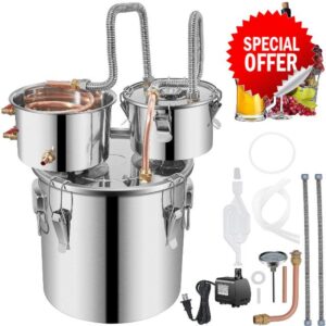 DOUKI 3 Gallon Stainless Steel Alcohol Distiller with Copper Tube