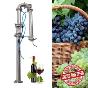 KONKENIE 2" Stainless Still Moonshine Reflux Distilling Column Tubular Distillation Tower with Sight Glass&Copper Mesh Brew Wine Making Tool Home Brewing Equipment for Whiskey Fruit Wine Pure Silver