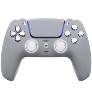 Modded FPS Gaming Controller with Paddles - 4 Remap Back Buttons - Hair Triggers - Interchangeable Thumbsticks - New Hope Gray