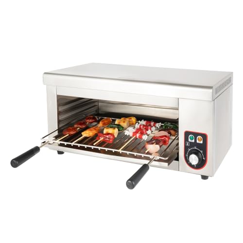 110V Commercial Salamander Broiler 120-570°F Stainless Steel Cheese Melter Machine Countertop Salamander Broiler Toaster Oven For Toast Sandwiches