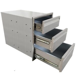 304 Stainless Steel Flush Mount Triple Layer Access BBQ Drawers
