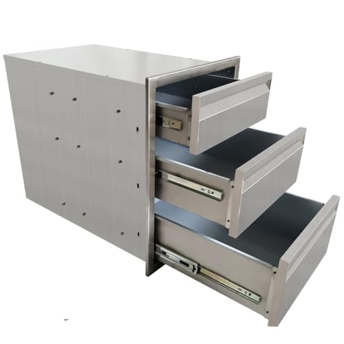 304 Stainless Steel Flush Mount Triple Layer Access BBQ Drawers