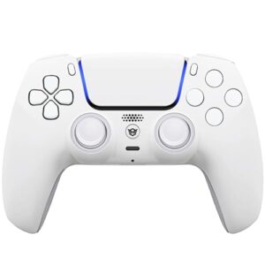 Modded FPS Gaming Controller with Paddles - 4 Remap Back Buttons - Hair Triggers - Interchangeable Thumbsticks - White