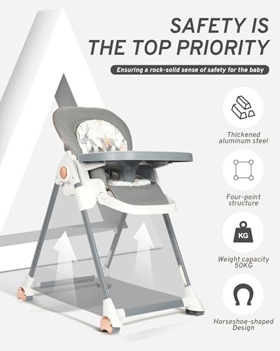 High Chair w/Large Storage Basket