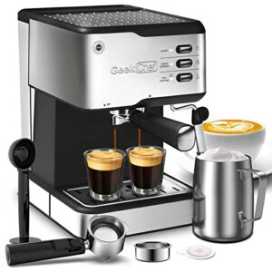 Cappuccino latte Maker Coffee Machine with ESE POD filter&Milk Frother Steam Wand and 1.5L Water Tank