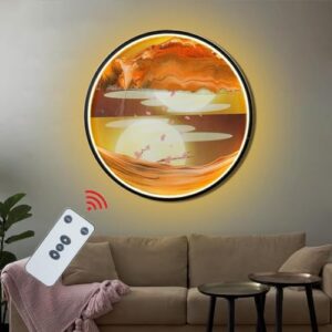 Wall Mounted Moving Sand Art 3 Color Temp Dimming USB Port Sand Art Liquid Motion