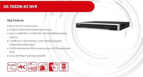 Dual LAN Ports】 4K 8MP IP Network Video Recorder NVR