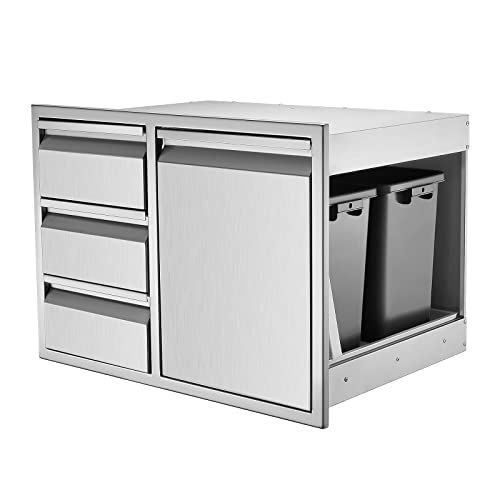BBQ Access Door Drawers Combo with Stainless Steel
