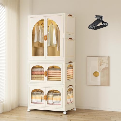 3 Tier Children's Wardrobe with Wheels