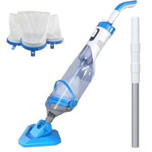 Handheld Rechargeable Swimming Pool Cleaner with Powerful Suction up to 17.5 GPM for Inground and Above Ground Pools
