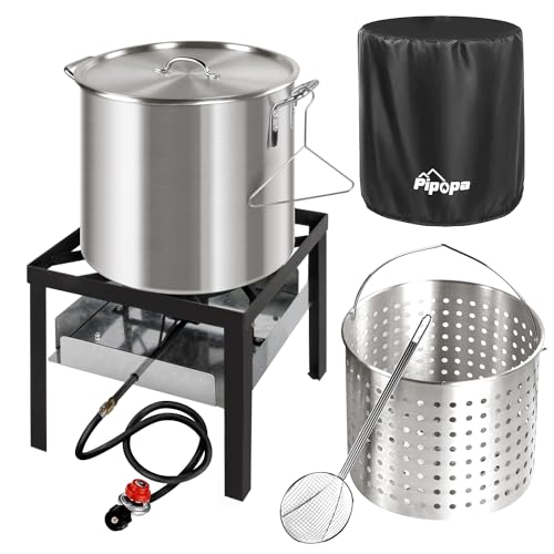 000BTU Propane Jet Burner | 0-10 PSI CSA Certified Regulator | Crab Boil Pot for Outdoor Backyard Cooking