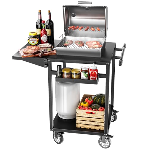 Doubl-Shelf BBQ Grill Cart