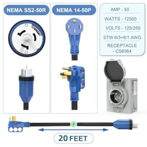 20FT 4 Prone RV Extension Cord