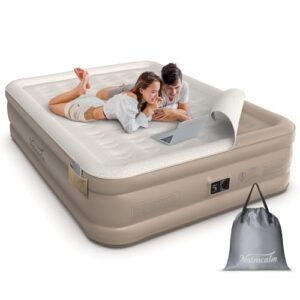 Upgraded 18” Raised Blow up Mattress with Luxury Soft Top Surface