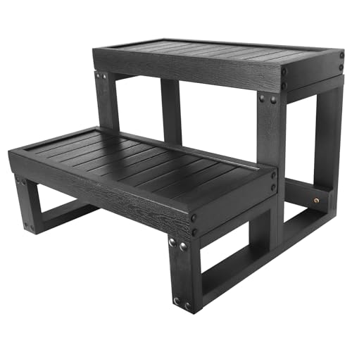 Non-Slip Wood Looking Plastic Hot Tub Steps