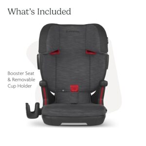 Active Support Headrest for Growing Children/SecureFit Integrated Belt Guide + Positioner/Cup Holder Included/Greyson (Grey Mélange)
