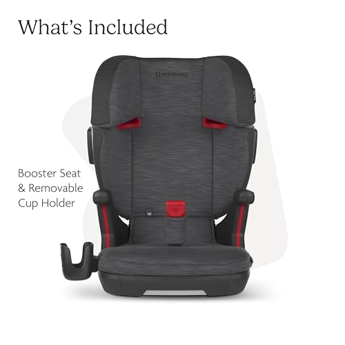 Active Support Headrest for Growing Children/SecureFit Integrated Belt Guide + Positioner/Cup Holder Included/Greyson (Grey Mélange)