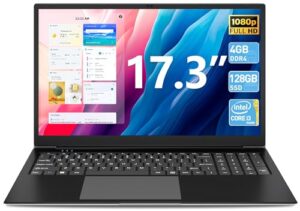 17.3 Inch Laptops 4GB RAM 128GB SSD