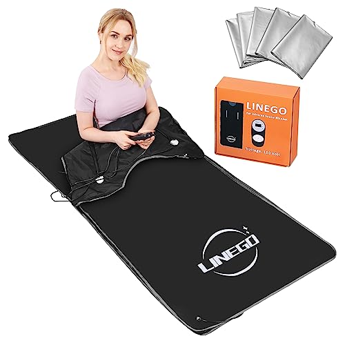 Portable Infrared Sauna Blanket for Detox with Remote Control (Regular Black)
