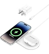 Belkin BoostCharge Pro 2-in-1 Wireless Charging Dock with MagSafe 15W Fast Charge iPhone Charger ...