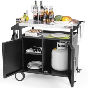 Moveable Outdoor Prep Table & Bar for Storage