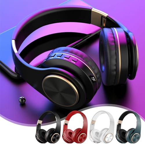 Foldable Wired Wireless Earphones Subwoofer Music Sports Bluetooth Headset (Black)