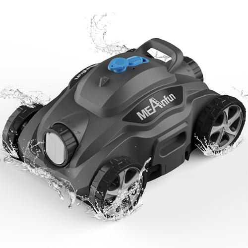 Last 110 Mins & Clean 1076 Sq. Ft for Above Ground and Inground Pool Robot - 5800mah Automatic Parking Pools Cleaning Tools PC01 Grey