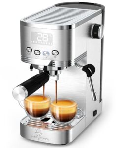 20 Espresso Maker with Hot Water Pipe and Commercial Steamer for Americano