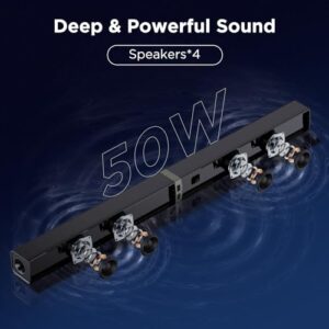 Sound Bars for Smart TV - Bluetooth 2.0 Channel Home Audio Sound Bars - Surround Sound Bars with ARC/Optical/AUX Connection TV Sound Bar Speakers