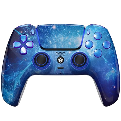 Modded FPS Gaming Controller with Paddles - 4 Remap Back Buttons - Hair Triggers - Interchangeable Thumbsticks - Blue Nebula