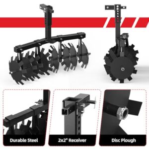 Adjust Height Heavy Duty Width Cut Disc Plow Durable Steel Round Plow Harrow (32'' Disc Plow Harrow)
