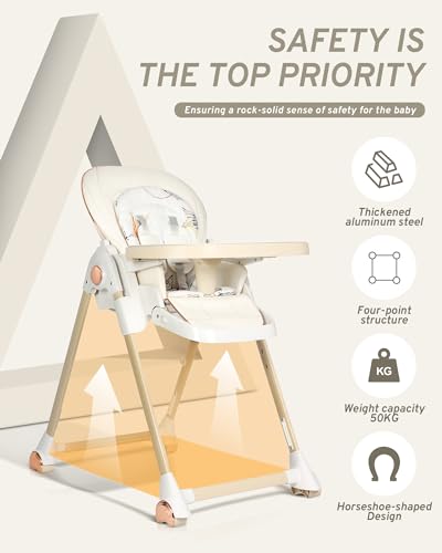 Baby High Chair for Babies & Toddlers w/Large Storage Basket