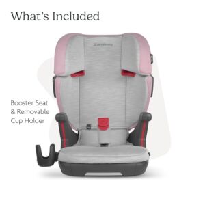 Active Support Headrest for Growing Children/SecureFit Integrated Belt Guide + Positioner/Cup Holder Included/Iris (Grey Mélange/Lavender)