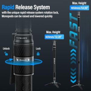65” Carbon Fiber Monopod with Feet