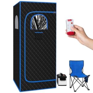 Personal Sauna Tent for Home Spa Portable Steam Saunas Tent 2.6L 1000W Sauna Tent Steam Generator Foldable Chair Manual（Fully Enclosed Style31 x31 x71）