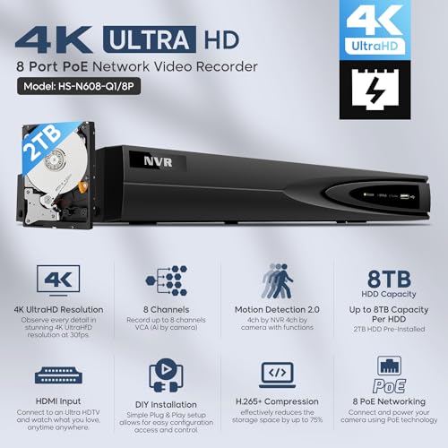 8 PoE Port 4K/5MP/4MP/3MP/1080P HD Network Video Recorder