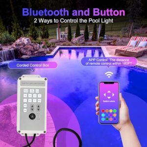 Multicolor RGB Color Changing Pool Lights Compatible 120V/12V with Manual Controller Pool Lights Underwater for Wet Niche