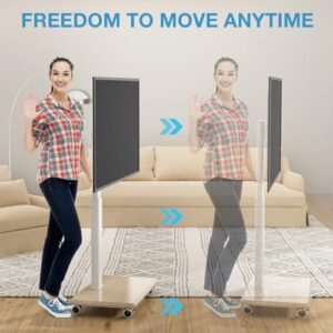 Swivel Rolling Height Adjustable Portable TV Stand on Wheels