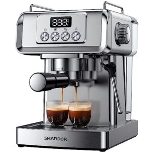 Stainless Steel Manual Latte & Cappuccino Maker with Milk Frother Steam Wand for Home