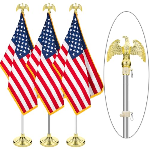 Deluxe Sliver Telescoping Flagpole with Base Set